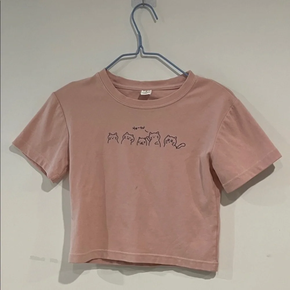 Kids Pink Cat Graphic Tee